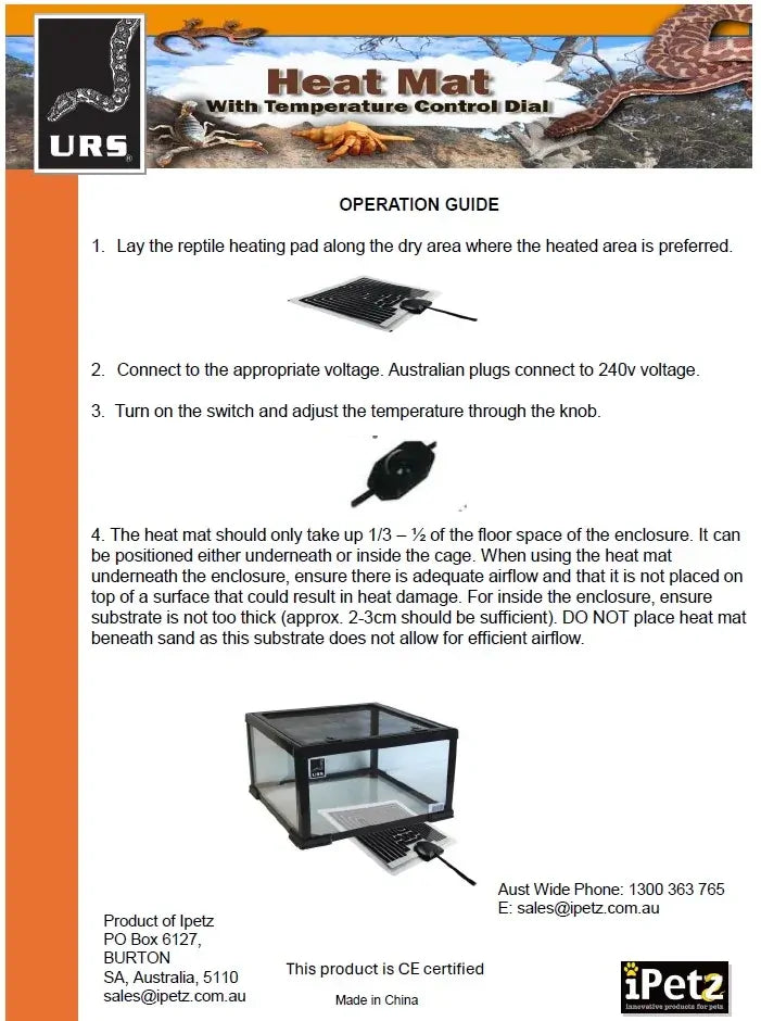 URS Heat Mat Small 15x28cm 7w 3
