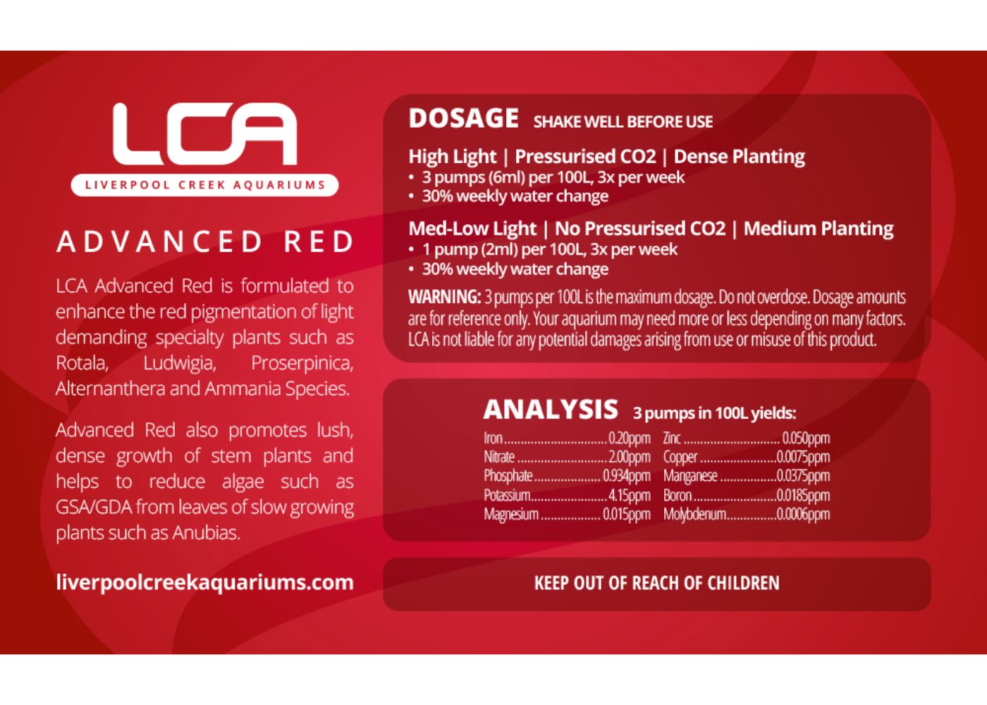 Liverpool Creek Aquarium - Advanced Red 2