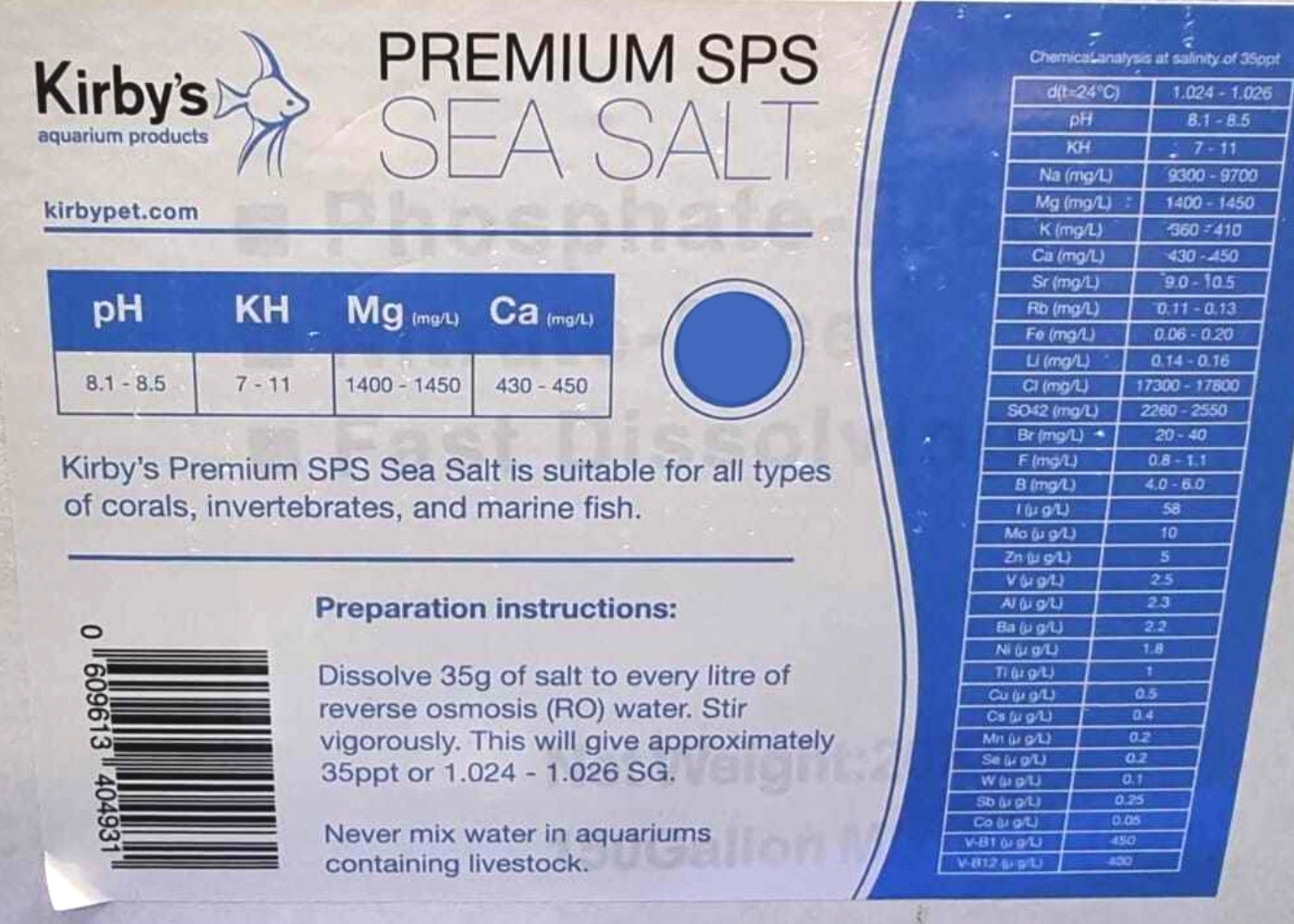 Kirby Premium SPS Sea Salt 2