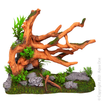 Ecoscape Driftwood Light On Rock Garden