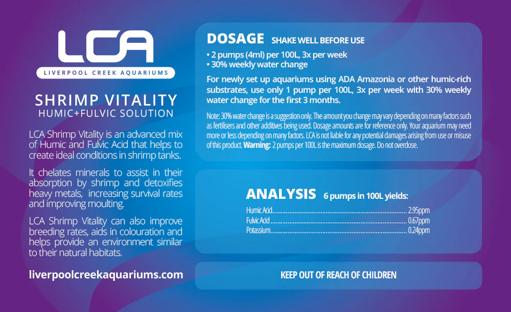 Liverpool Creek Aquarium - Shrimp Vitality (Humic + Fulvic Solution) 2