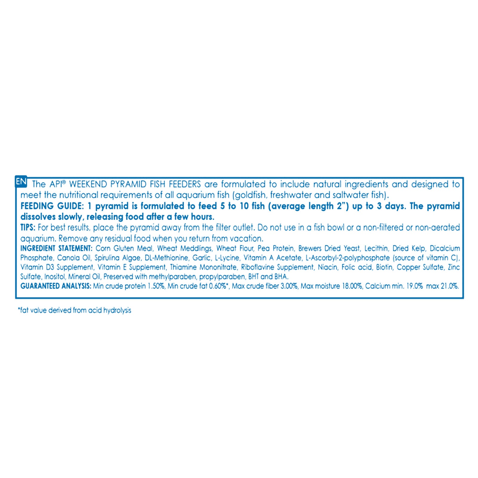 API Weekend Pyramid Fish Feeder 3 day 2
