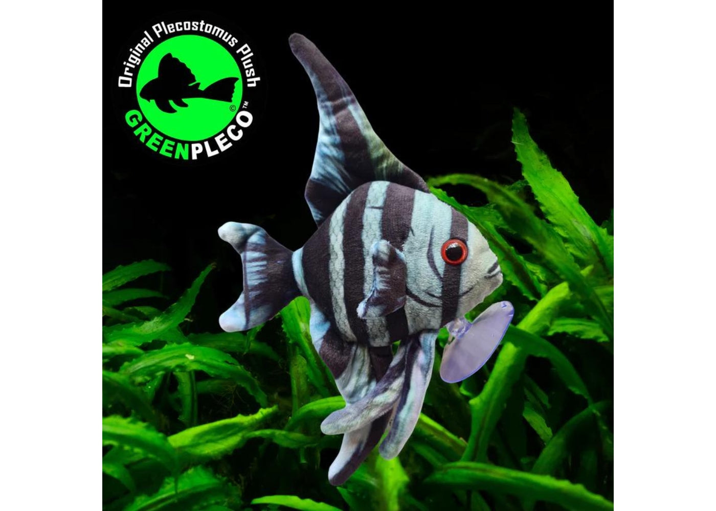 Fish Plushie - Angelfish Blue Zebra 13cm x 22cm