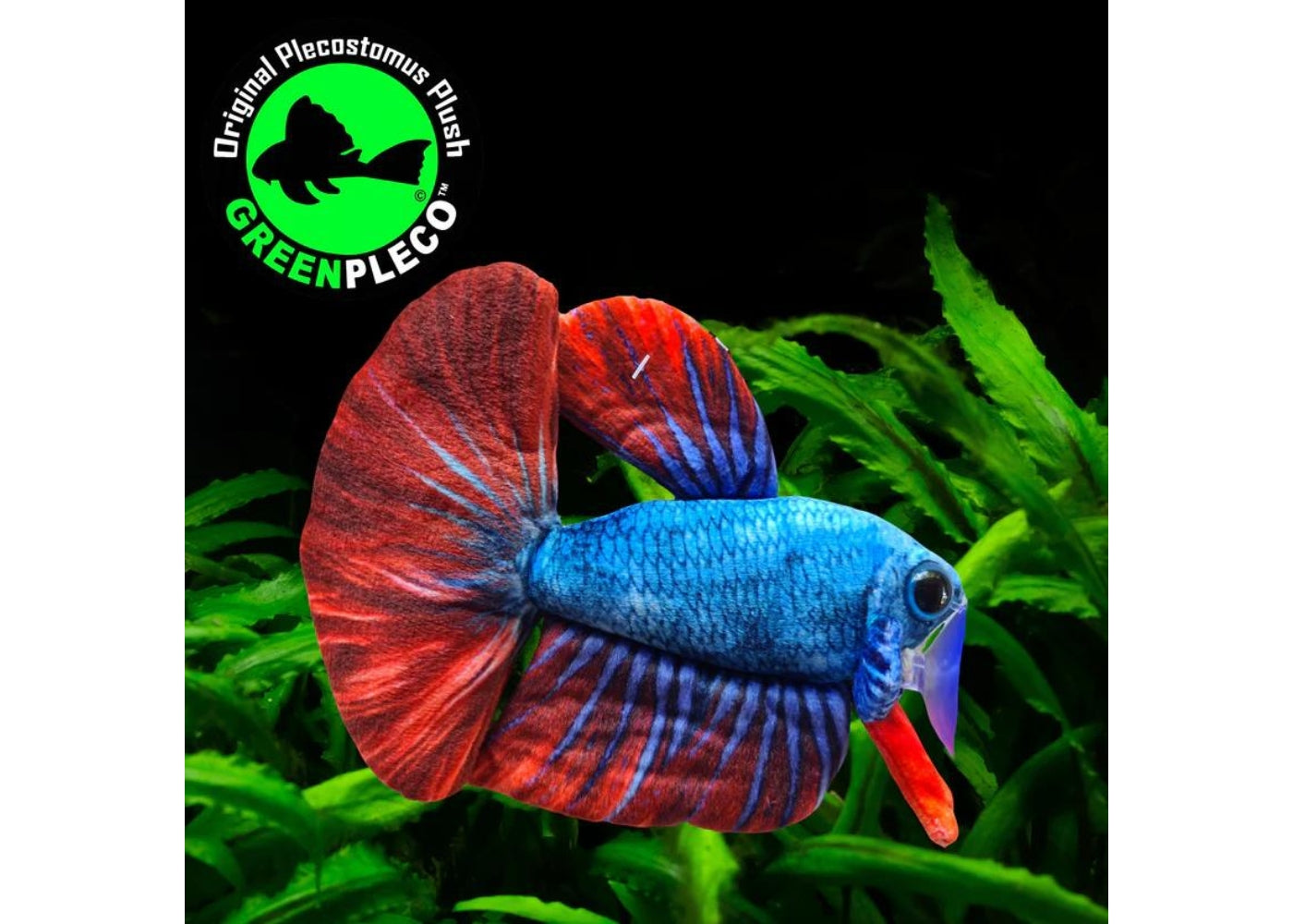 Fish Plushie - Betta Blue/Red 17cm