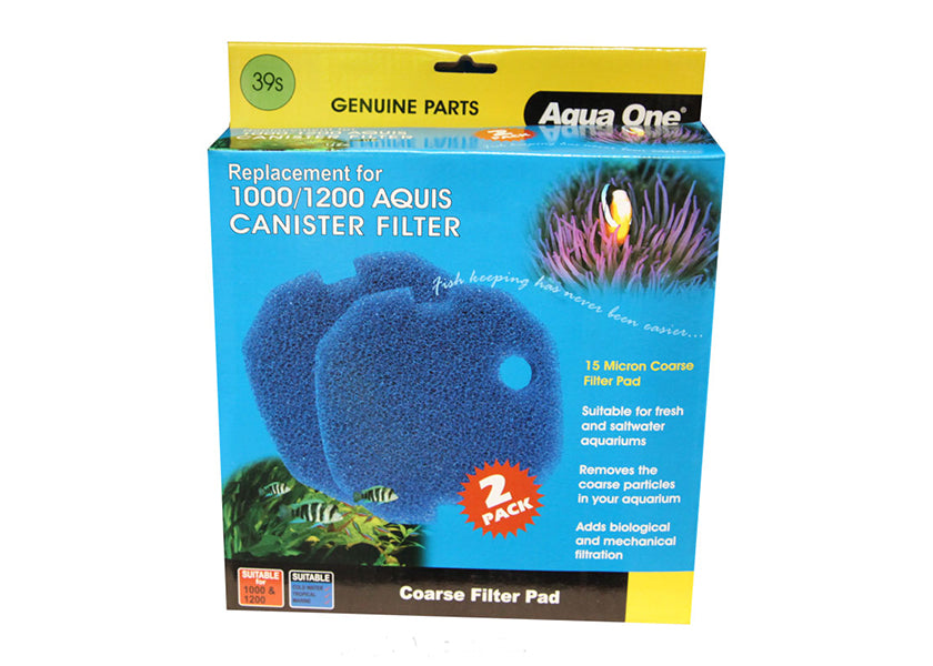 Aqua One Sponge Pad 15ppi Aquis 1000/1200 2pk