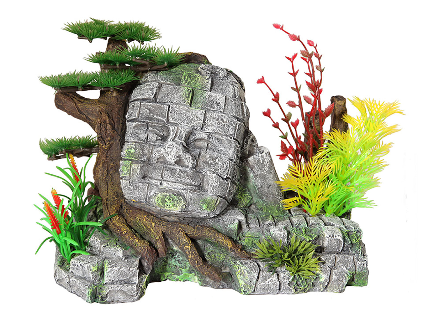 Aqua One Stone Head With Bonsai Ornament - discontinued