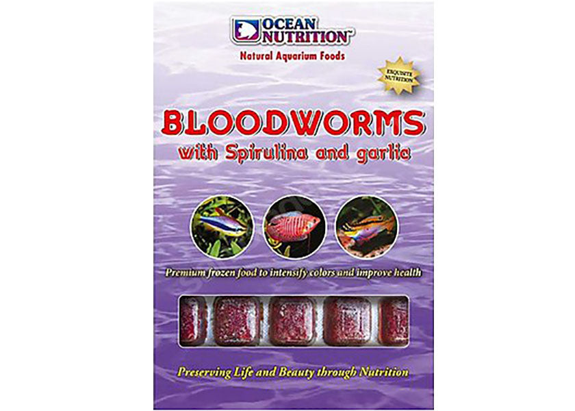 Ocean Nutrition Frozen Bloodworm with Spirulina and Garlic - 12 Pack