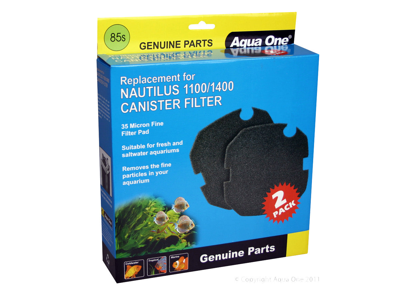 Aqua One Sponge 35ppi 2 pack 85s for Nautilus 1100/1400