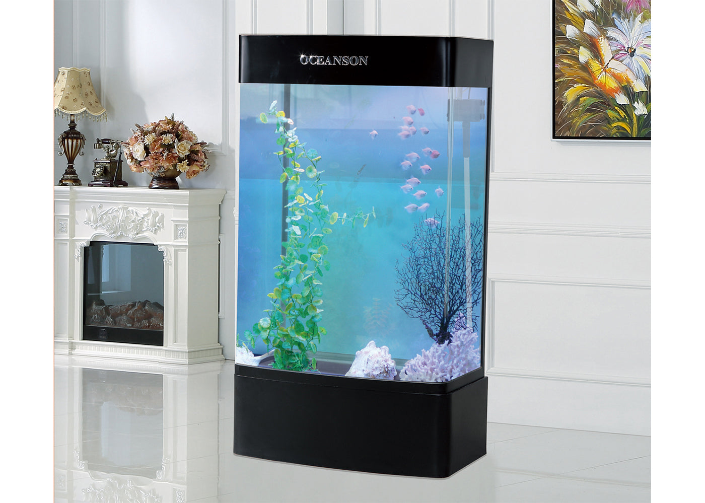 Oceanson GHH120 - 120cm Curved Face Tall Aquarium, Cabinet and Sump