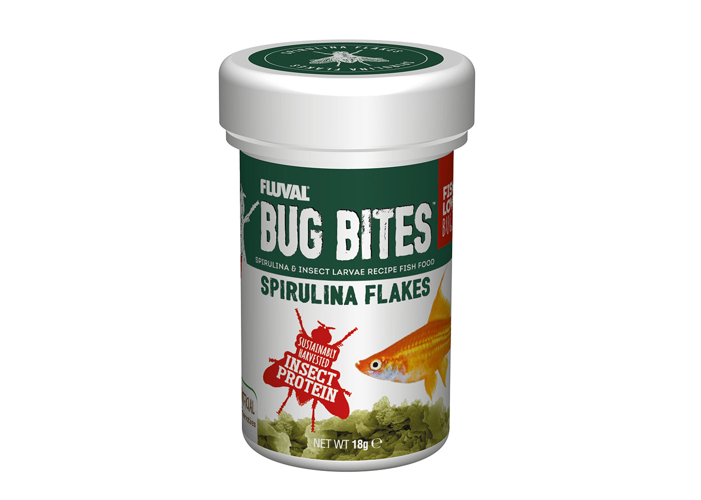 Fluval Bug Bites Spirulina Flakes