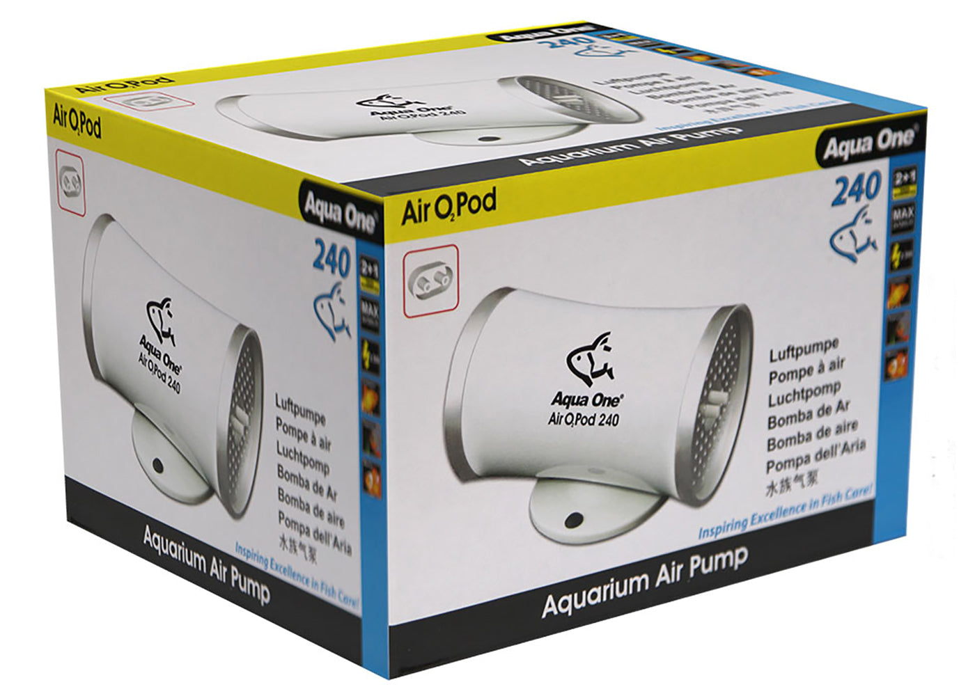 Aqua One Air O2 Pod 240 Air Pump 120l/h 2pk