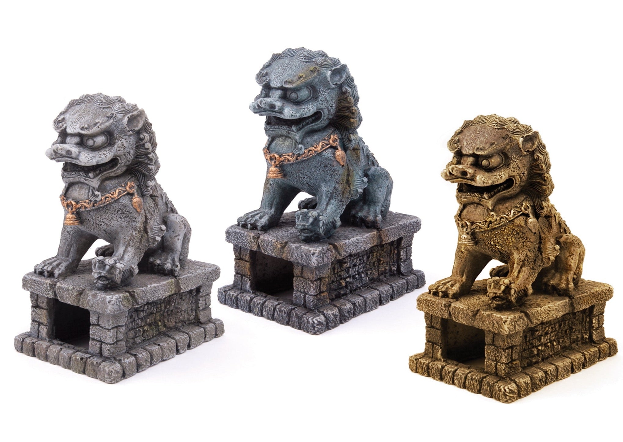 Kazoo Temple Lion - Gold/Grey/Jade