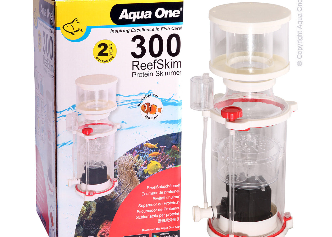 Aqua One ReefSkim 300 Protein Skimmer 800LH Up To 300L Tank